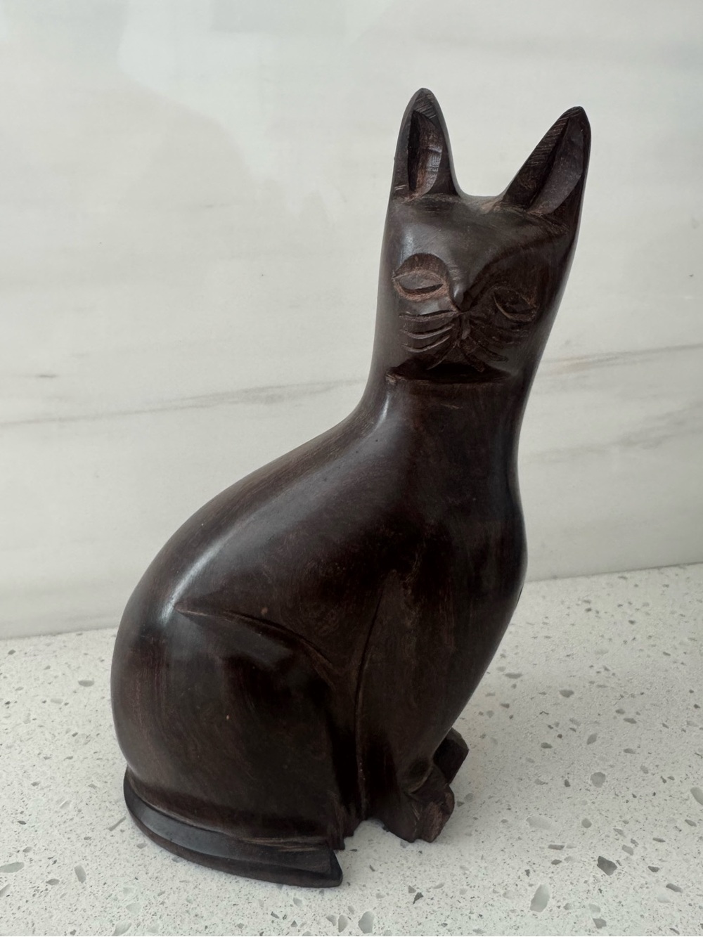 Vintage Ironwood Carved Cat 7.5”